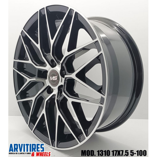 RIN 17X7 5 5-100 MS BLACK MACHINE FACE MOD 1310