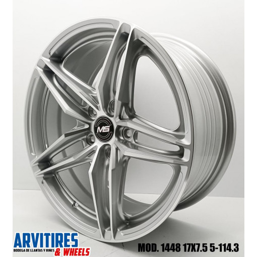 RIN 17X7 5-114 3 MS SILVER MACHINE FACE MOD 1448