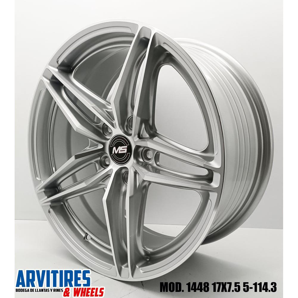 RIN 17X7 5-114 3 MS SILVER MACHINE FACE MOD 1448