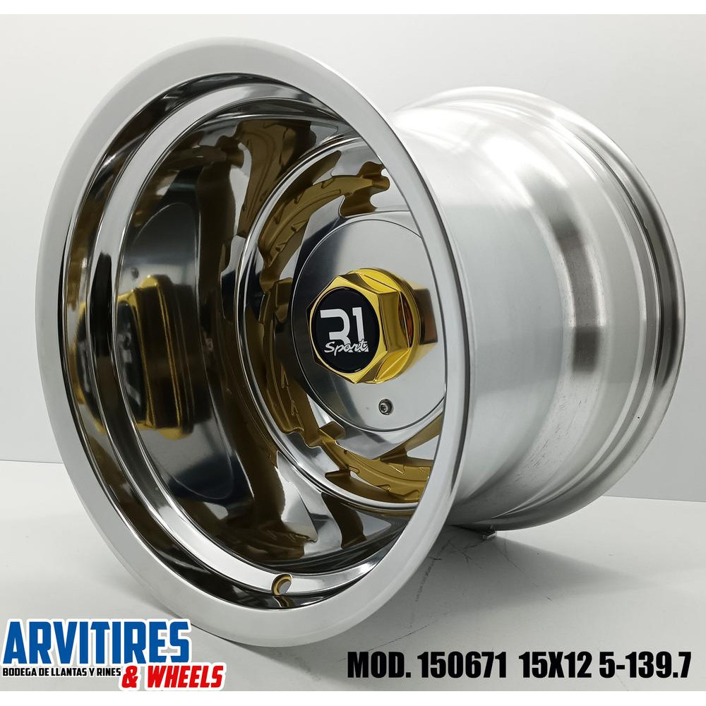 RIN 15X12 5-139 CROMADO WITH GOLD CENTER MD 150671