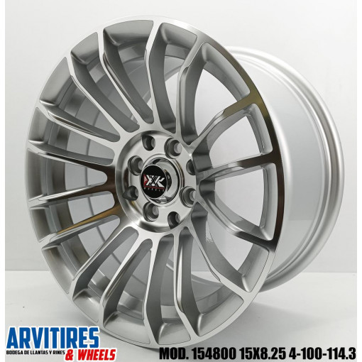 RIN 15X8 25 4-100-114 R1 SILVER MACHINE F MD154800