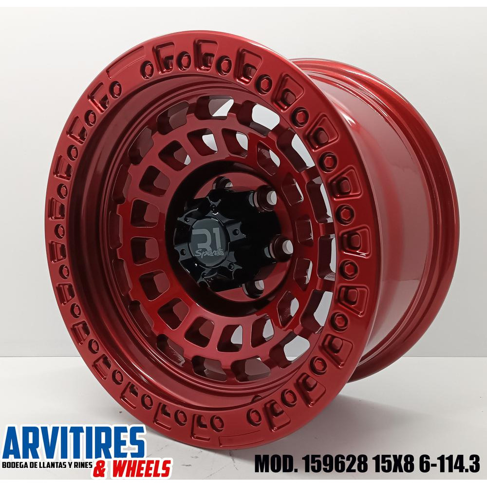 RIN 15X8 6-114 R1 CANDY RED CHRM RIVETS MD 159628