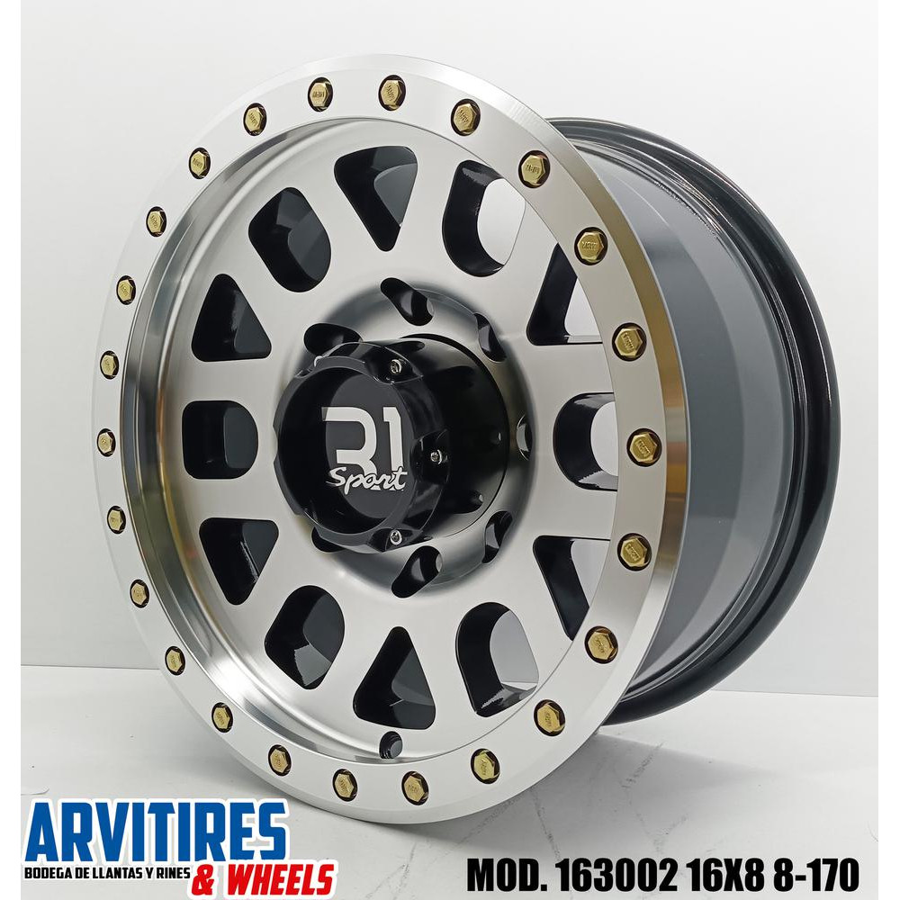 RIN 16X8 8-170 BLACK MACHINE MOD 163002 R1SPORT