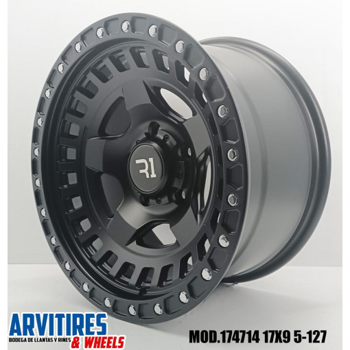 RIN 17X9 5-127 R1 MATE BLACK 5 PIEZAS MOD 174714