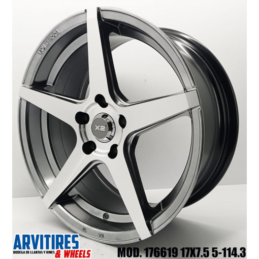 RIN 17X7 5 5-114 3 R1 HYPER BLACK MF MOD 176619