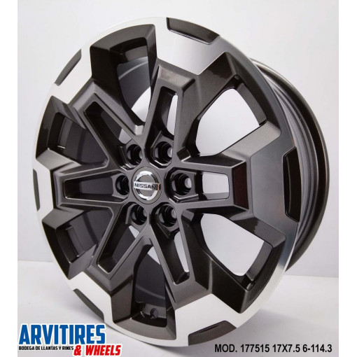 RIN 17X7 5 6-114 GUNMETAL MACHINE FACE MOD 177515