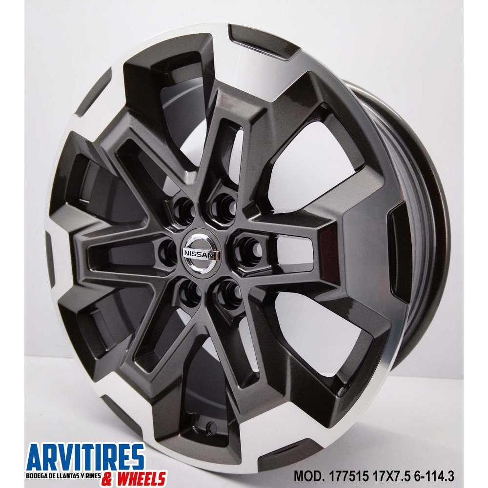 RIN 17X7 5 6-114 GUNMETAL MACHINE FACE MOD 177515