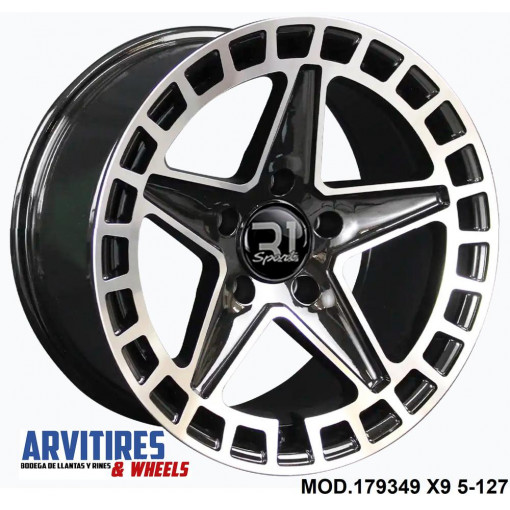 RIN 17X9 5-127 R1 BLACK MACHINE FACE MOD 179349