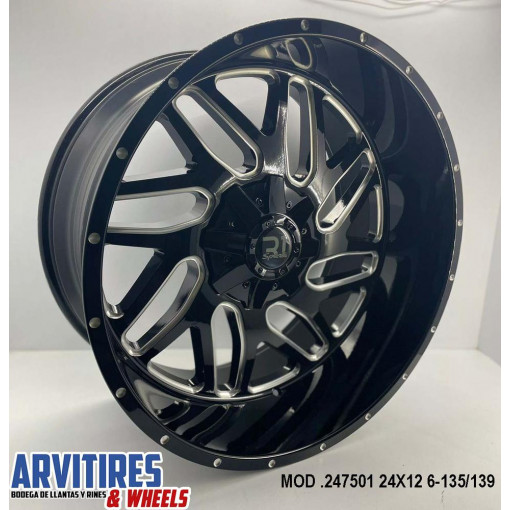 RIN 24X12 6-135/139 7 R1 BLACK MILLING MOD 247501