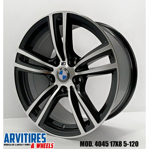 RIN 17X8 5-120 BLACK MACHINE FACE MOD 4045