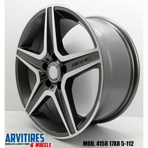 RIN 17X8 5-112 GUNMETAL MACHINE FACE MOD 4158