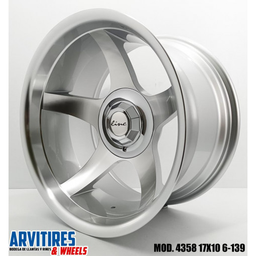 RIN 17X10 6-139 7 SILVER MACHINE LIP FACE MOD 4358