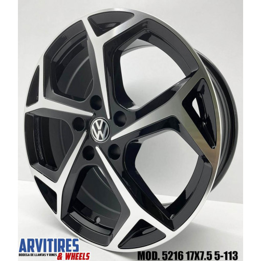RIN 17X7 5 5-113 MKR BLACK MACHINE FACE MOD 5216