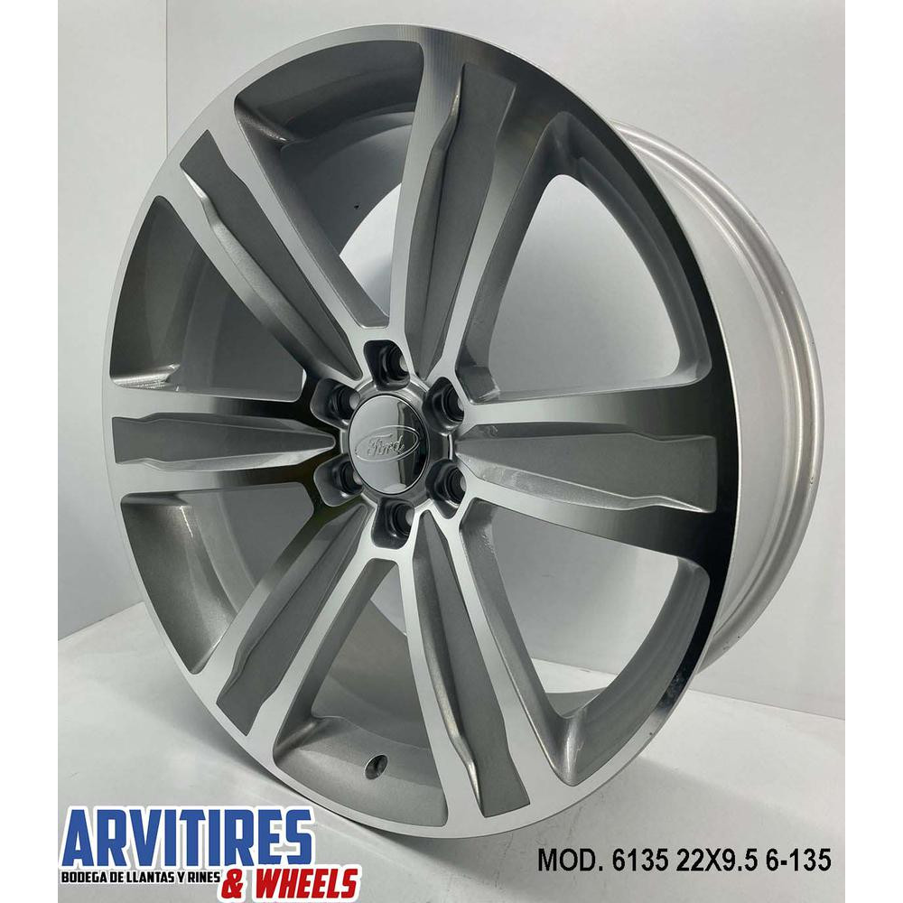 RIN 22X9 5 6-135 SILVER MOD 6135