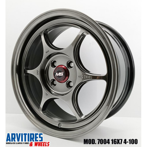 RIN 16X7 4-100 MS HYPER BLACK E MOD 7004