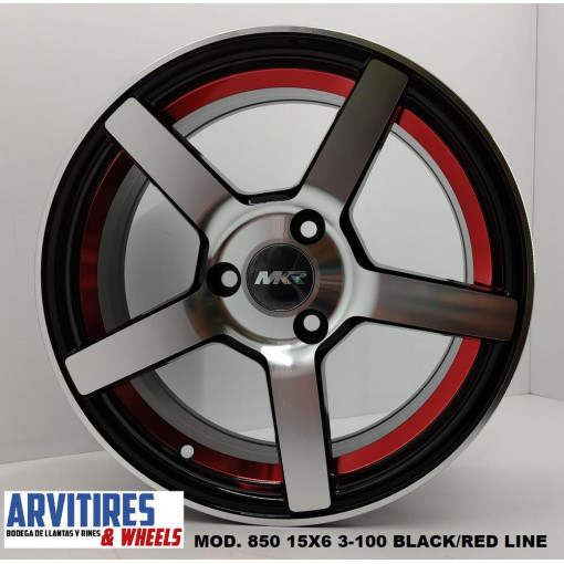 RIN 15X6 5 3-100 BLACK MACHINE FACE C/L ROJAMD 850