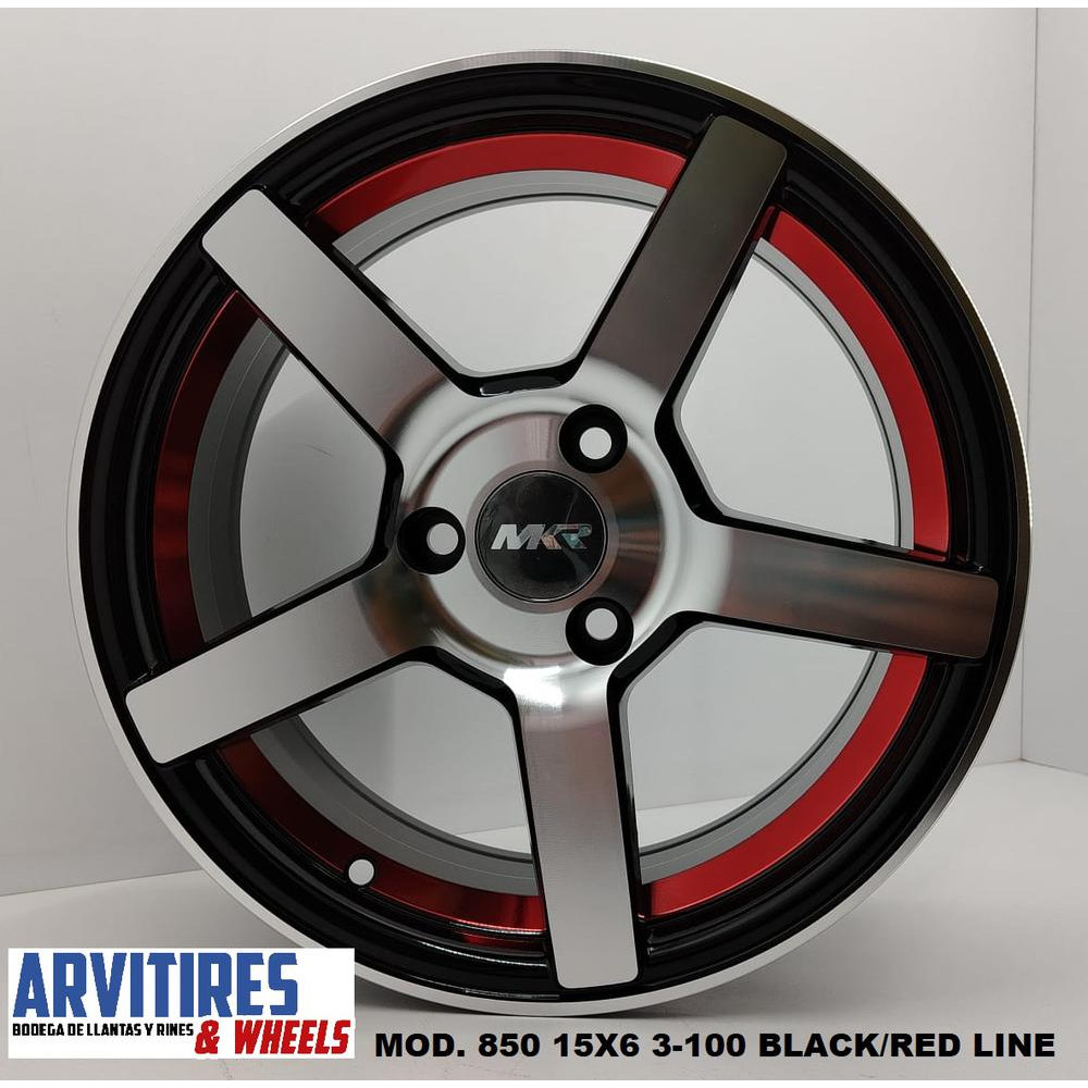 RIN 15X6 5 3-100 BLACK MACHINE FACE C/L ROJAMD 850