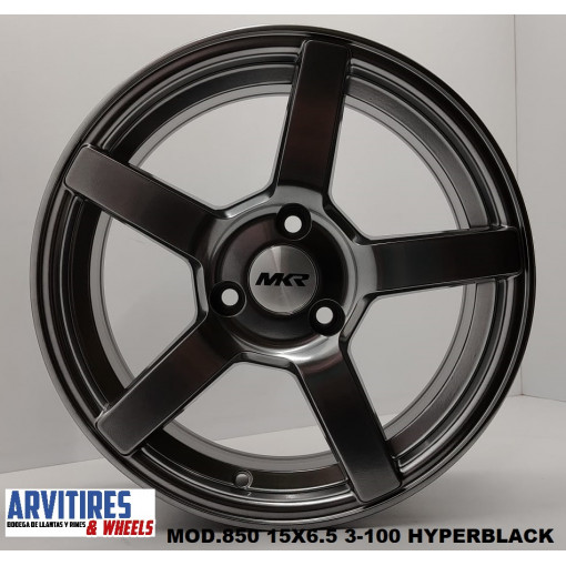 RIN 15X6 5 3-100 MKR HYPER BLACK MOD 850