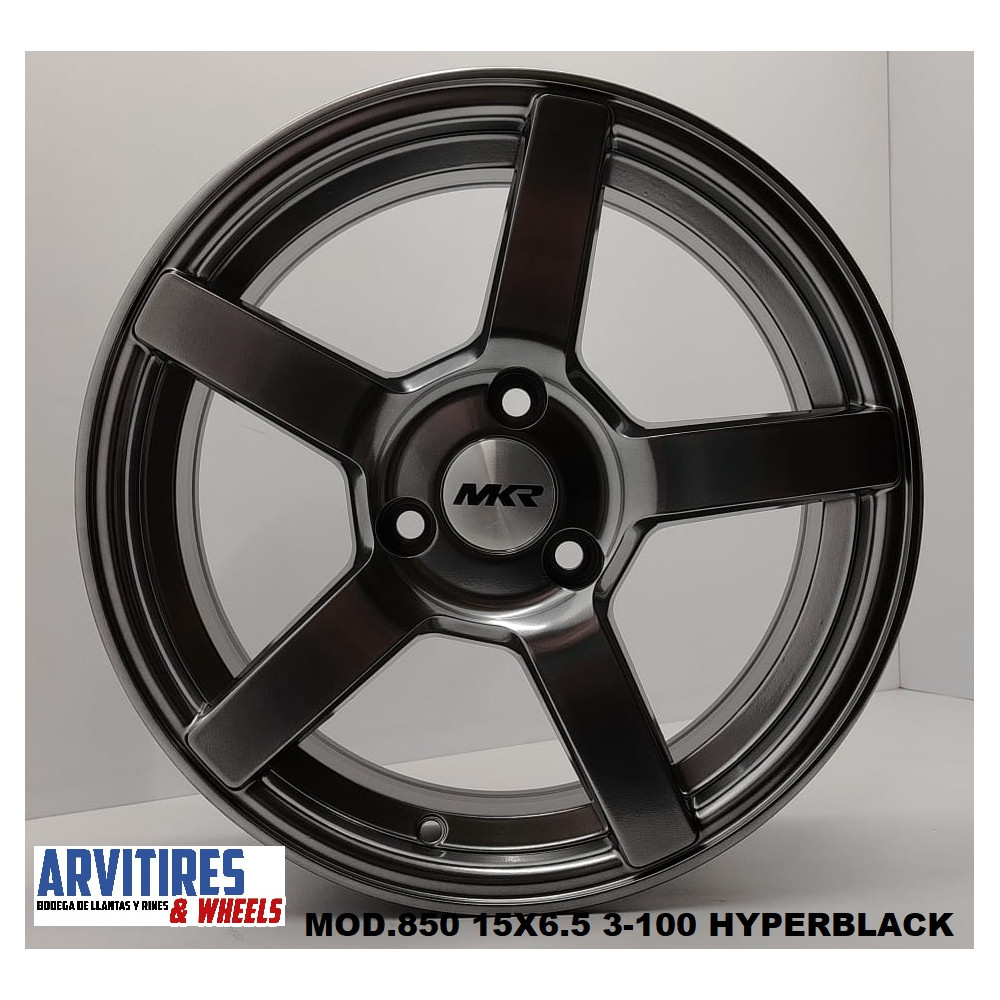 RIN 15X6 5 3-100 MKR HYPER BLACK MOD 850