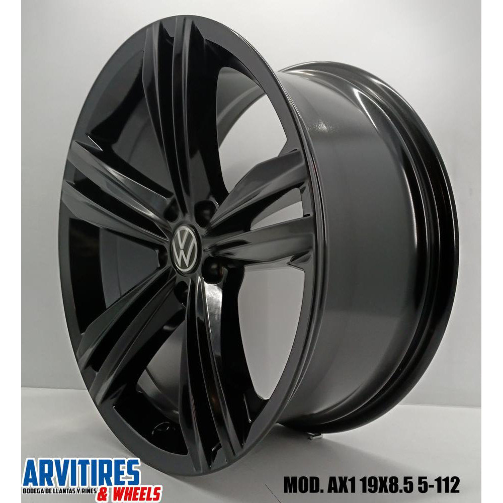 RIN 19X8 5 5-112 NEGRO BRILLANTE RLINE MOD AX1