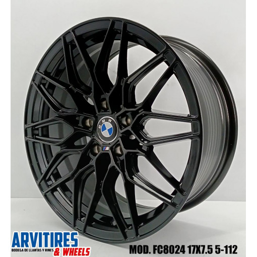 RIN 17X7 5 5-112 FLOW FORMING BLACK MOD 8024