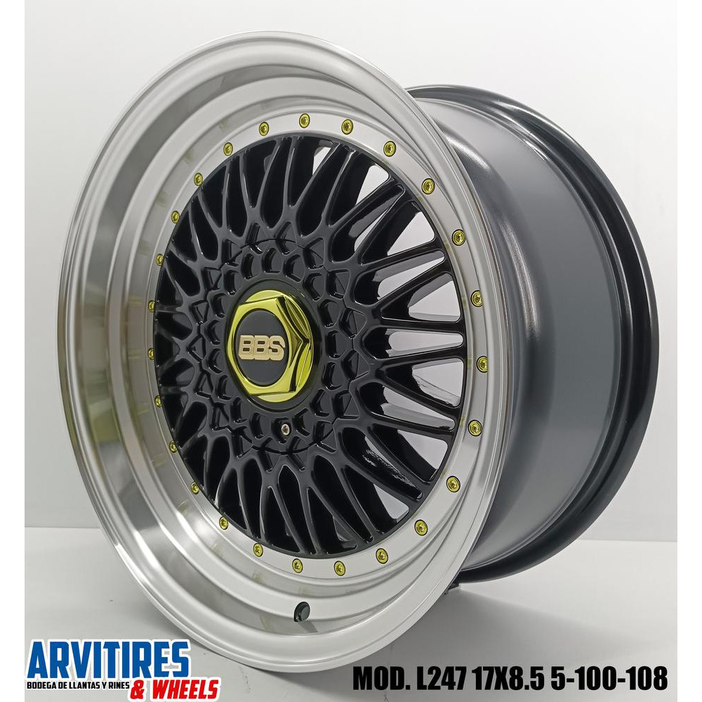 RIN 17X8 5 5-100/108 BLACK LIP POLISH GR MOD L247R