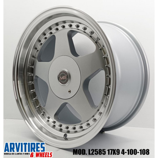 RIN 17X9 4-100-108 MS SILVER MACHINE LIP MD L2585R