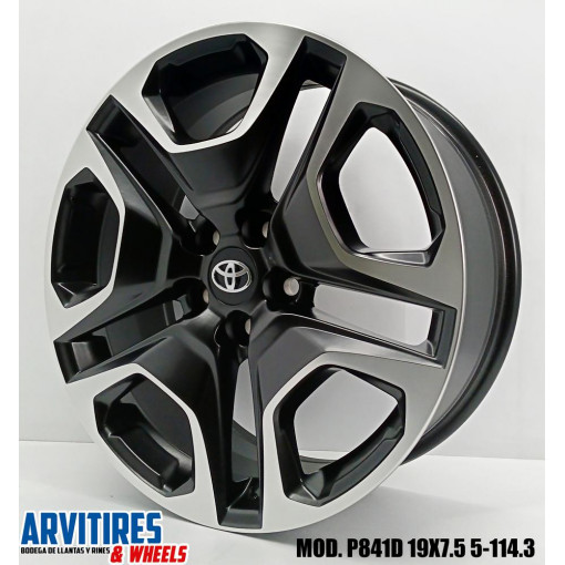 RIN 19X7 5 5-114 MATTE BLACK MACHINE FACE MD P841D