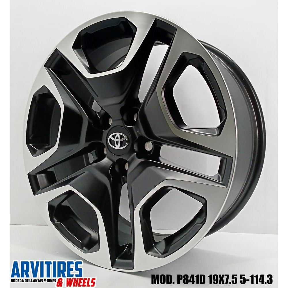 RIN 19X7 5 5-114 MATTE BLACK MACHINE FACE MD P841D