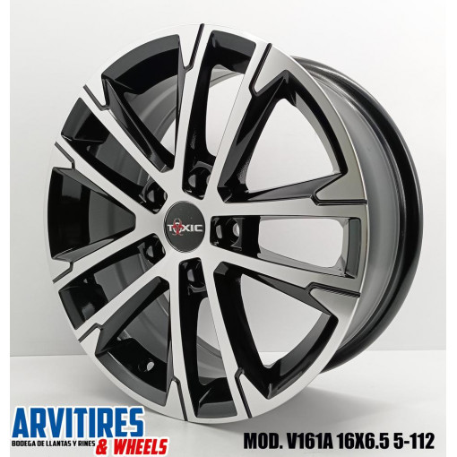 RIN 16X6 5 5-112 MS BLACK MACHINE FACE MOD V161A
