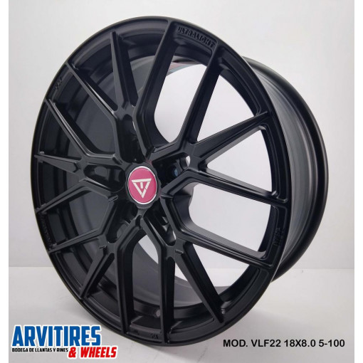 RIN 18X8 5-100 BLACK MATTE MOD VLF22