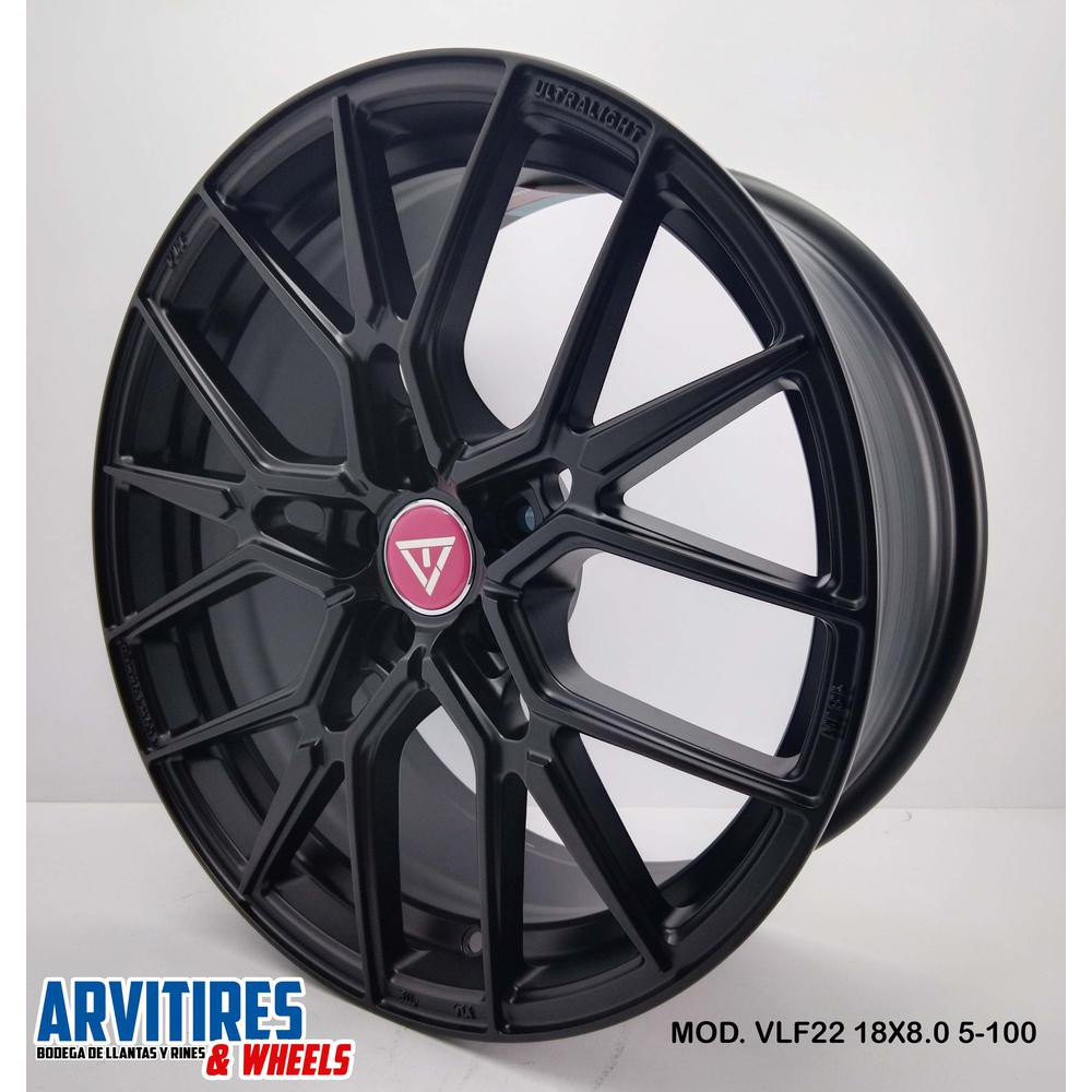 RIN 18X8 5-100 BLACK MATTE MOD VLF22