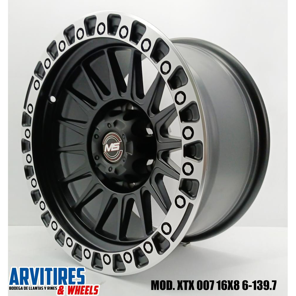RIN 16X8 6-139 7 MATE BLACK MACHINE LIP MOD XTX007