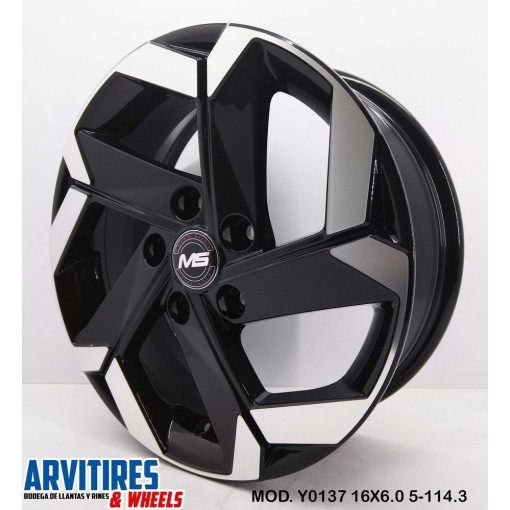 RIN 16X6 5-114 3 BLACK MACHINE MOD Y0137