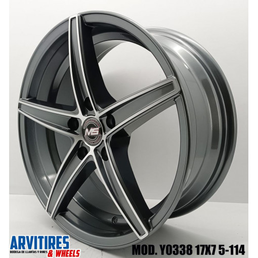 RIN 17X7 5-114 3 MS GUNMETAL MACHINE FACE MD Y0338