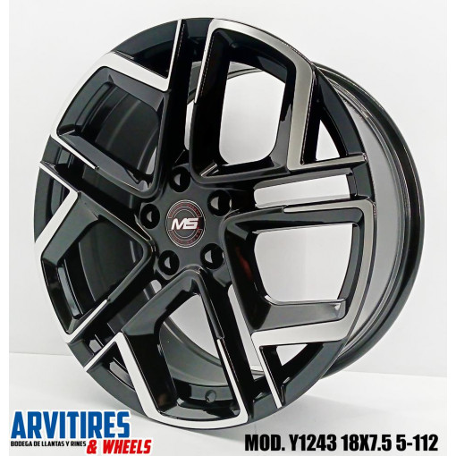 RIN 18X7 5 5-112 MS BLACK MACHINE FACE MOD Y1243