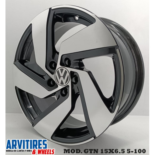 RIN 15X6 5 5-100 BLACK DIAMOND MOD GTN