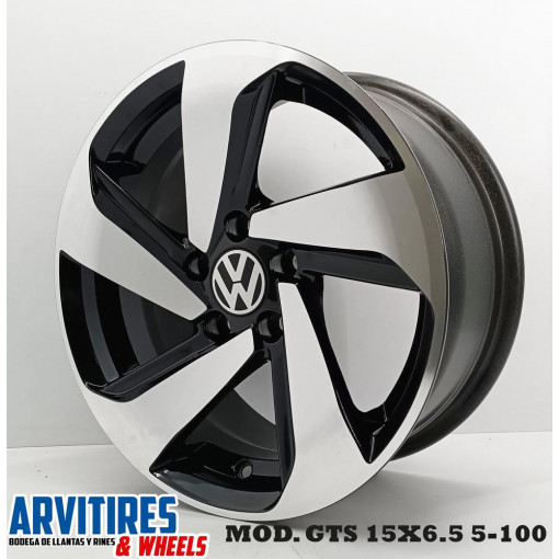 RIN 15X6 5 5-100 BLACK DIAMOND MOD GTS