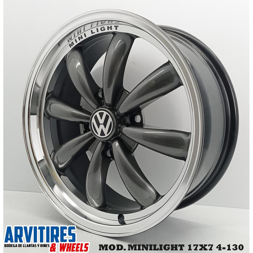 RIN 17X7 4-130 GUN METAL MOD MINILIGHT