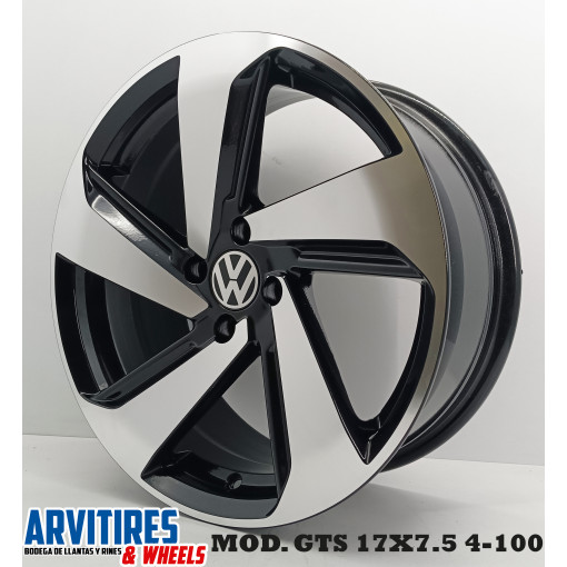 RIN 17X7.5 4-100 BLACK DIAMOND MOD. GTS