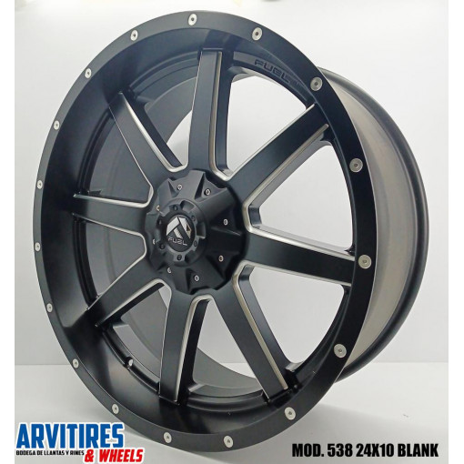 RIN 24X10 BLANK MATE BLACK MILLED MOD D538
