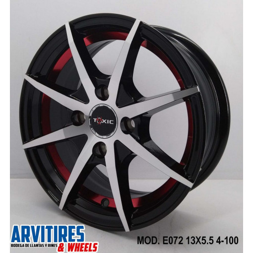 RIN 13X5 5 4-100 MS BMF INNER RED LINE MOD E072