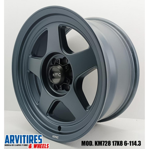 RIN 17X8 5 6-114 3 MS LOBO METALLIC BLUE MOD KM728