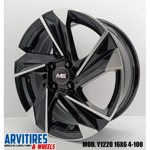 RIN 16X6 5 4-100 BLCKMACHINE FACE MOD Y1220
