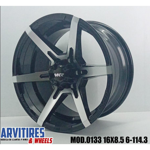 RIN 16X8 5 6-114 3 BLACK MACHINE FACEMOD 0133