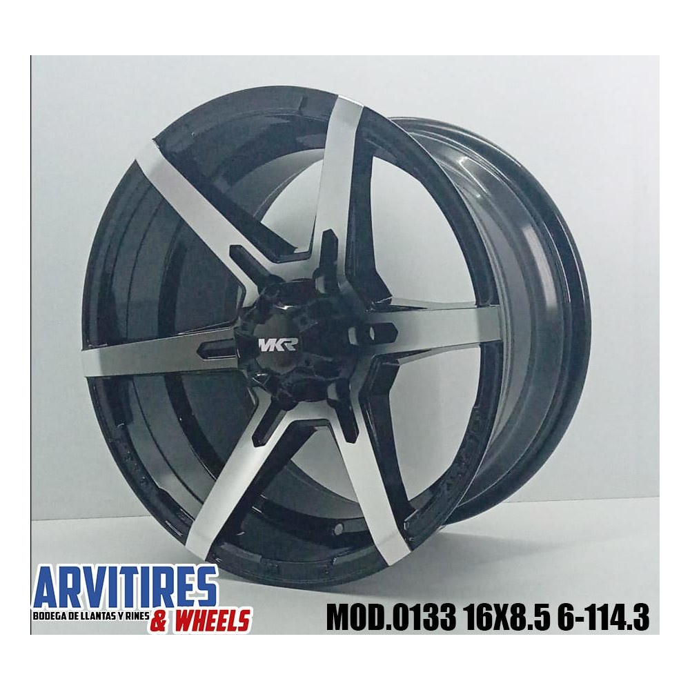 RIN 16X8 5 6-114 3 BLACK MACHINE FACEMOD 0133
