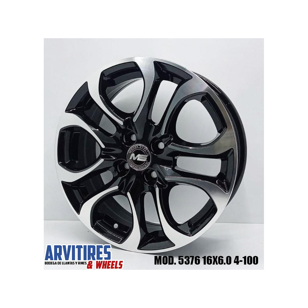 RIN 16X6 4-100 BLACK MACHINE FACE MOD 5376