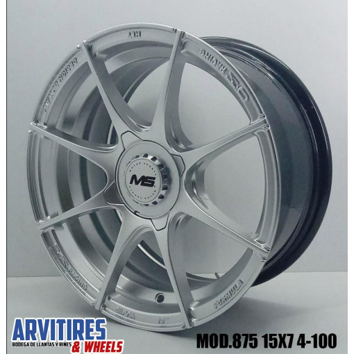 RIN 15X7 4-100 MS HYPER SILVER MOD 875