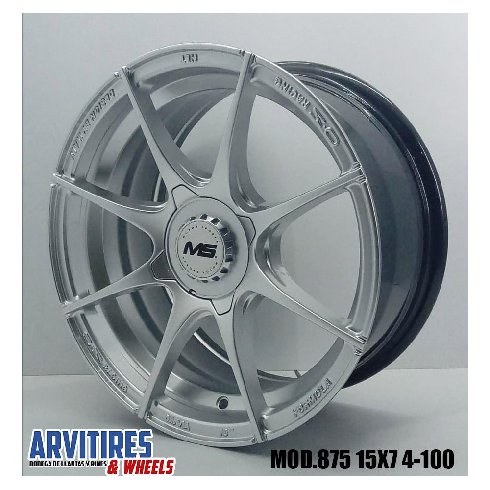 RIN 15X7 4-100 MS HYPER SILVER MOD 875