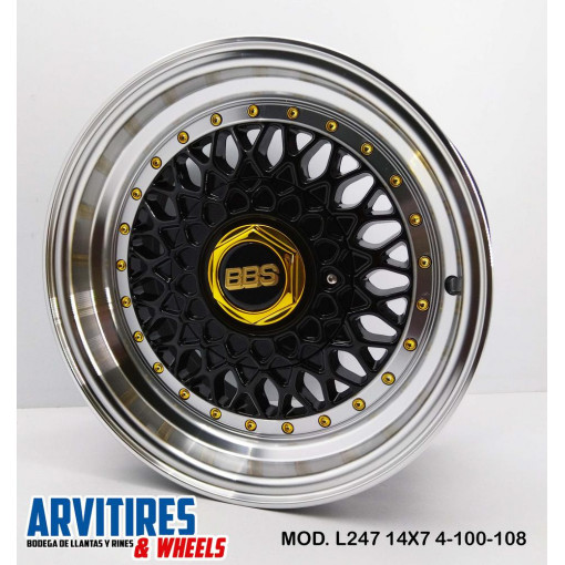 RIN 14X7 4-100/108 BBS L247 BLACK LP GR MD L247R